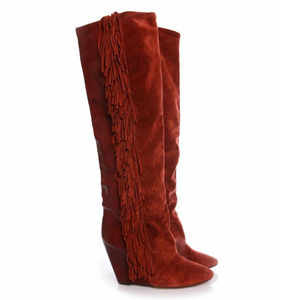 ISABEL MARANT Manly Fringe Knee-High Boots 41